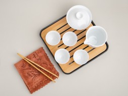 Набор посуды походный #160, фарфор, 9 предметов