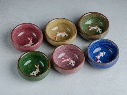 Набор пиал #2157 &amp;quot;Карпы&amp;quot;, 6шт. 40 мл., керамика, глазурь