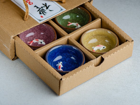 Набор пиал #2157 &amp;quot;Карпы&amp;quot;, 6шт. 40 мл., керамика, глазурь