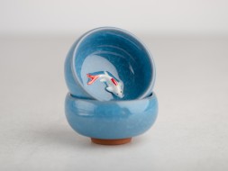 Пиала #1562, &amp;quot;Карп&amp;quot; 45 мл., обливная керамика