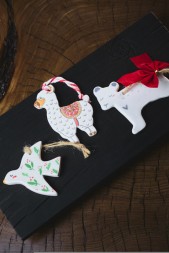 Набор чая &amp;quot;С Новым Годом и Рождеством!&amp;quot; с игрушкой на елку от MOON CERAMIC