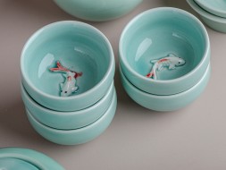 Набор посуды #209, керамика , 9 предметов.