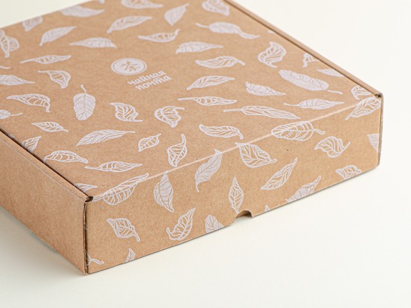 Подарочная Коробка &amp;quot;Чайная Почта&amp;quot; с бечевкой/лентой, картон, 22,5х21,5х5 см.