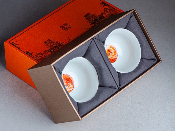 Набор пиал &amp;quot;Дракон и Феникс&amp;quot; #2145, 135 мл., 2 шт. фарфор