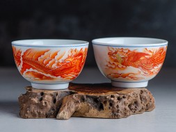 Набор пиал &amp;quot;Дракон и Феникс&amp;quot; #2145, 135 мл., 2 шт. фарфор