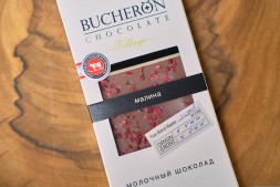 Шоколад&amp;quot;BUCHERON&amp;quot;, молочный с кусочками малины, 85 г.