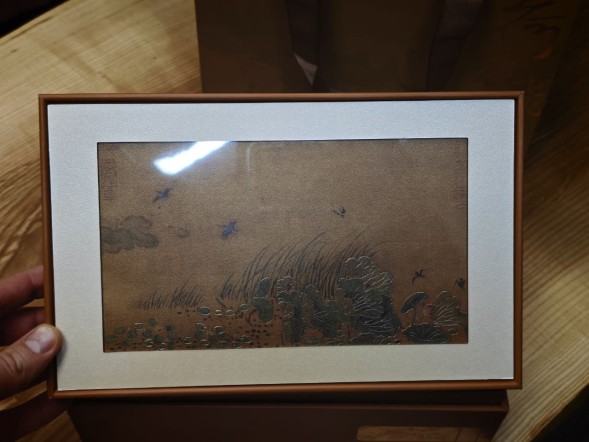 Подарочная упаковка для чая &amp;quot;Ласточки и Лотосы&amp;quot;, 2 банки, пакет.