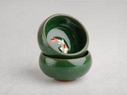 Пиала #1561, &amp;quot;Карп&amp;quot; 45 мл., обливная керамика