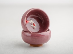 Пиала #1564, &amp;quot;Карп&amp;quot; 45 мл., обливная керамика