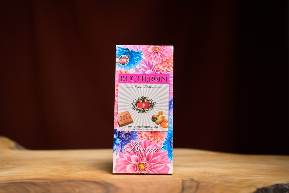 Шоколад&amp;quot;BUCHERON&amp;quot;, молочный с изюмом и орехами, 85 г.
