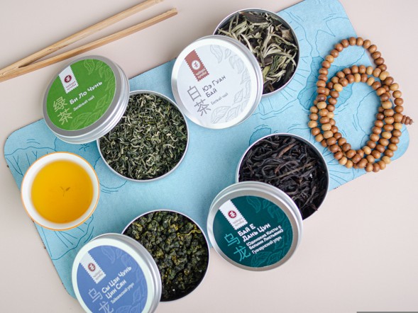 Набор из четырёх баночек чая &amp;quot;Аромат весны&amp;quot; (Нежные вкусы и ароматы)